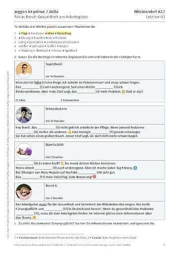 Fokus Beruf: Gesundheit am Arbeitsplatz