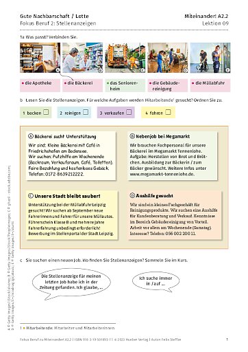 Fokus Beruf: Stellenanzeigen