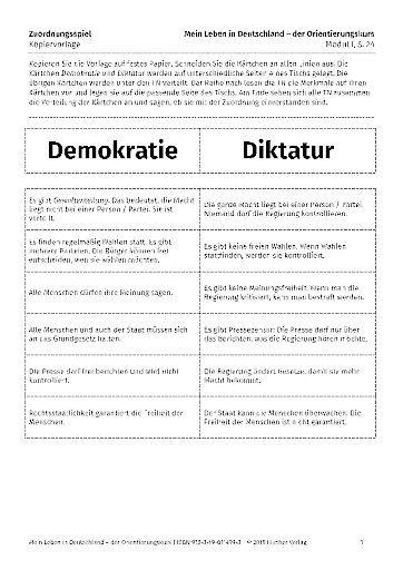 Kopiervorlage zu Modul I, S.24