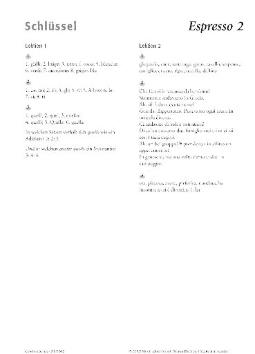 Lösungsschlüssel zum Arbeitsblatt Lektion 1 und 2