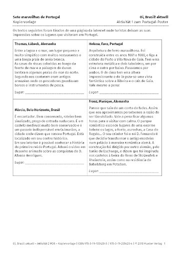 Poster Portugal – Aktivität 1