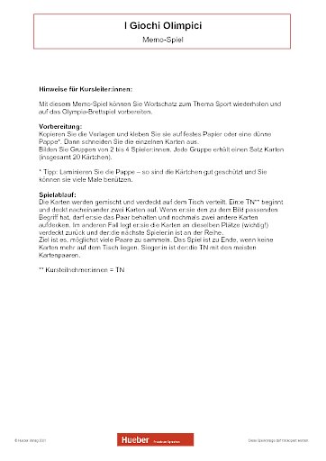 I Giochi OlimpiciMemospiel