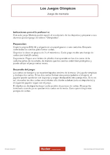 Los Juegos OlímpicosMemospiel