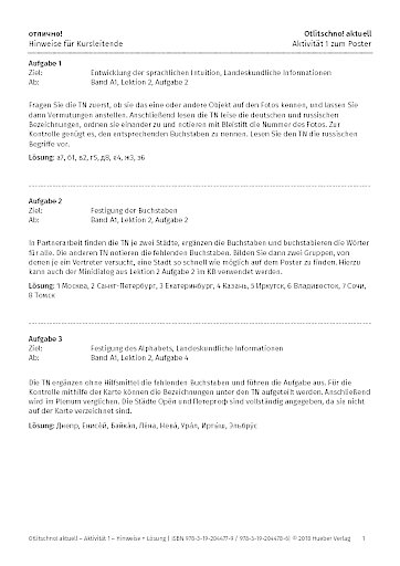 Unterrichtsposter - Aktivität 1