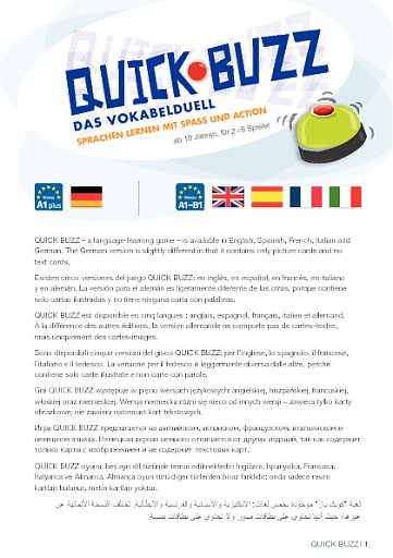 Spielanleitung und Vokabelheft (international)