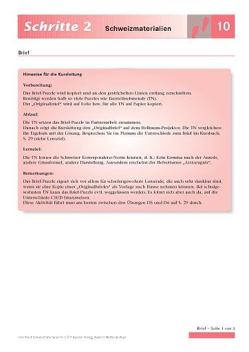 Brief-Puzzle: Krankmeldung