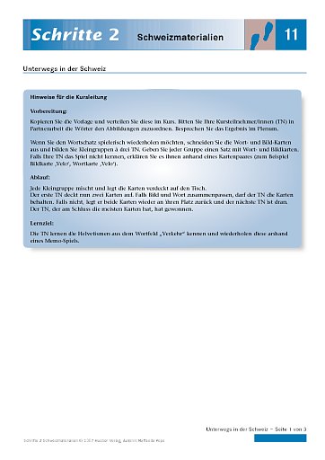 Unterwegs in der Schweiz