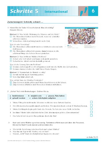 Zwischenspiel: Schnell, schnell ...