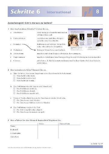 Zwischenspiel: Gibt's da was zu lachen?