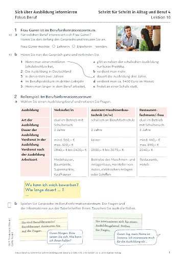 Fokus Beruf: Sich über Ausbildung erkundigen