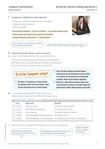 Fokus Beruf: Computer und Internet