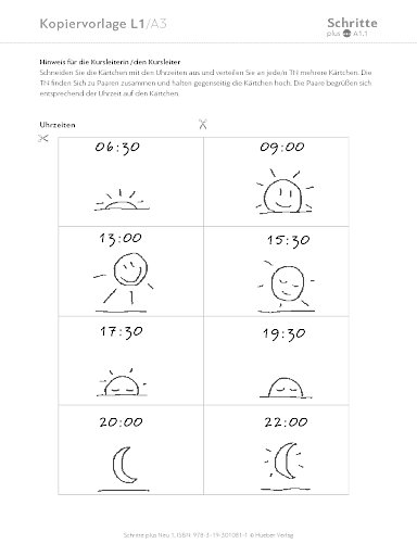 Kopiervorlage, Lektion 1, A3