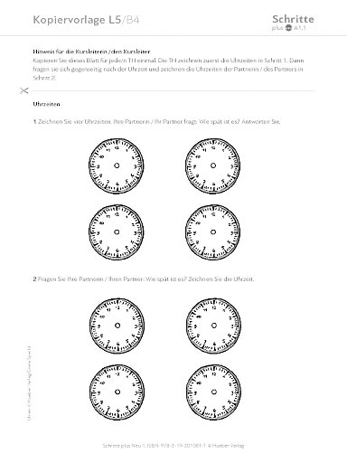 Kopiervorlage, Lektion 5, B4