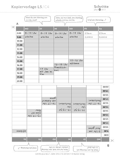 Kopiervorlage, Lektion 5, C4