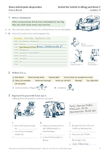 Fokus Beruf: Einen Arbeitsplan absprechen
