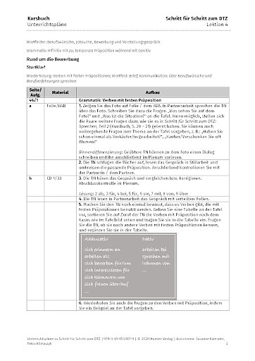 Schritt Für Schritt Zum Dtz Lösungen Arbeitsbuch Schritt für Schritt | Unterrichten | Materialien zum Download
