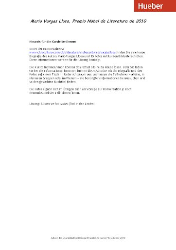 Mario Vargas Llosa, Premio Nobel de Literatura de 2010