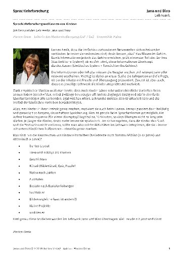 Das Lehrwerk Jana und Dino aus neurodidaktischer Sicht