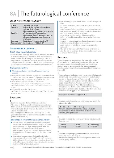 Teacher's Book, Unit 8