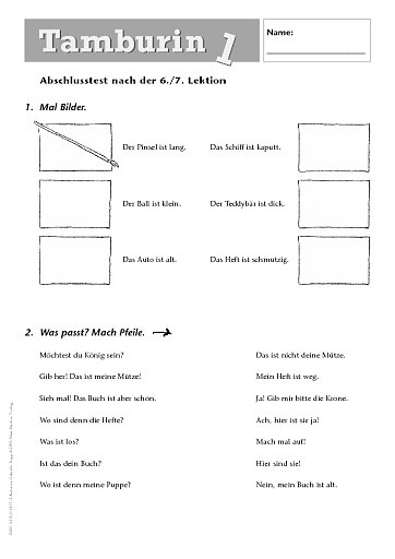 Abschlusstest nach der 6./7. Lektion