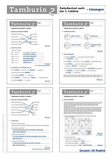 Zwischentest nach der 3. Lektion - Lösungen