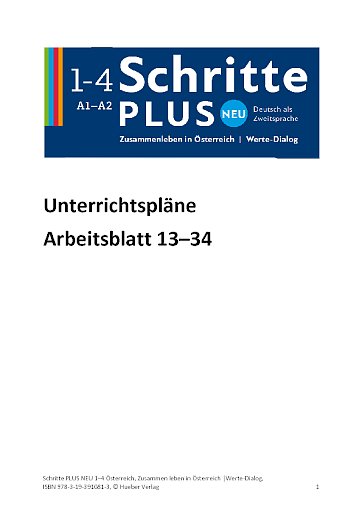 Unterrichtspläne zu Wertedialogen, Lektion 13-34