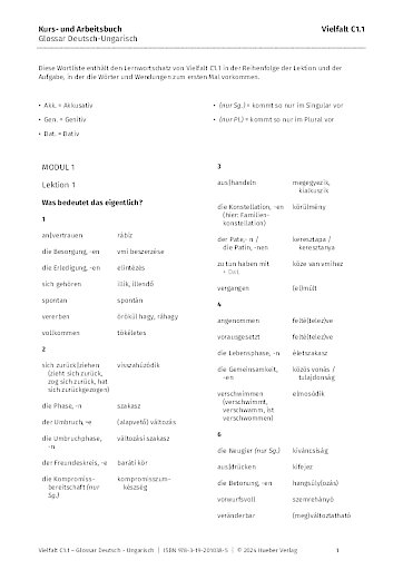 Glossar Deutsch-Ungarisch