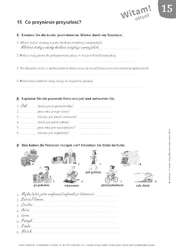 Arbeitsblatt und Lösungen zu Lektion 15