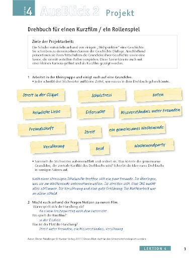 Drehbuch für einen Kurzfilm