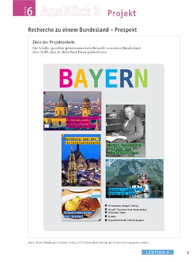 Recherche zu einem Bundesland – Prospekt