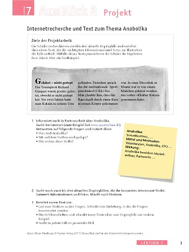 Internetrecherche und Text zum Thema Anabolika