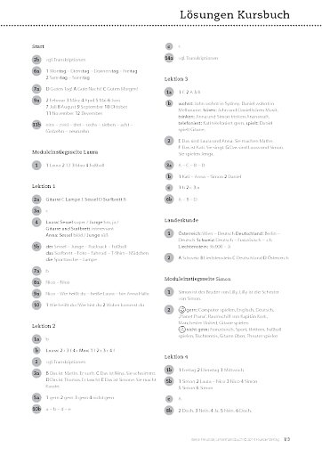 Lösungsschlüssel Kursbuch