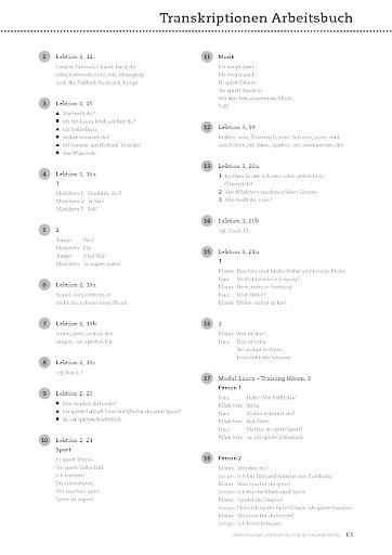 Transkriptionen Arbeitsbuch