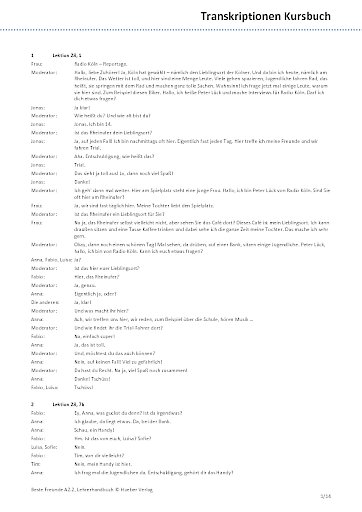 Transkriptionen Kursbuch