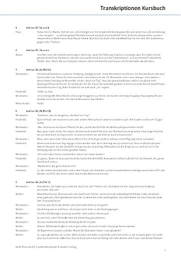 Transkriptionen Kursbuch