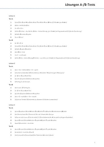 L&ouml;sungen zu den Tests