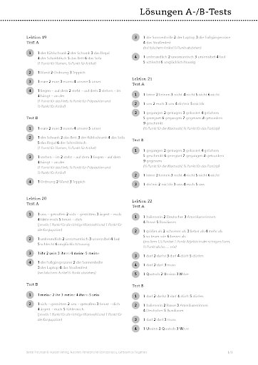 L&ouml;sungen zu den Tests