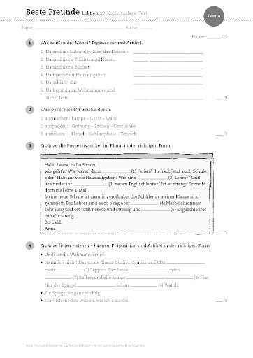 Tests (in Version A und B)