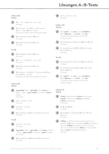 L&ouml;sungen zu den Tests