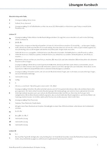 Lösungsschlüssel Kursbuch