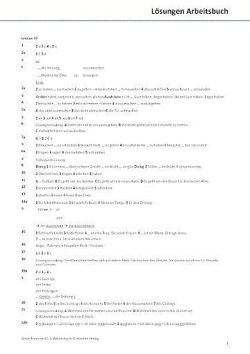 Lösungsschlüssel Arbeitsbuch