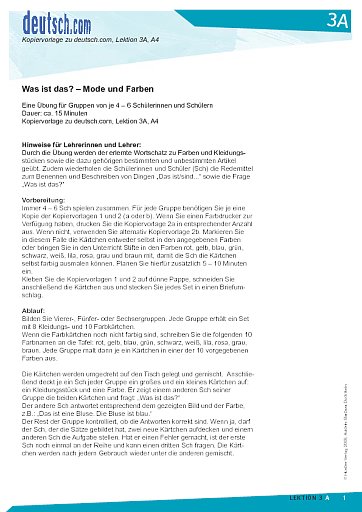 Was ist das? – Mode und Farben