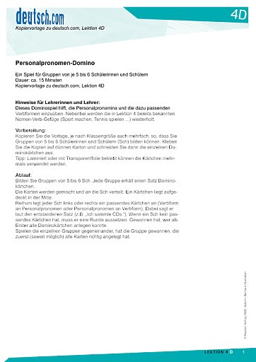 Personalpronomen-Domino