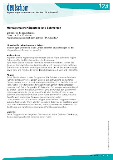 Montagsmaler: Körperteile und Schmerzen