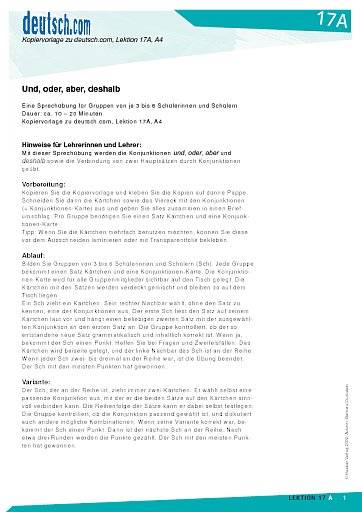 Und, oder, aber, deshalb