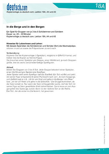 In die Berge und in den Bergen