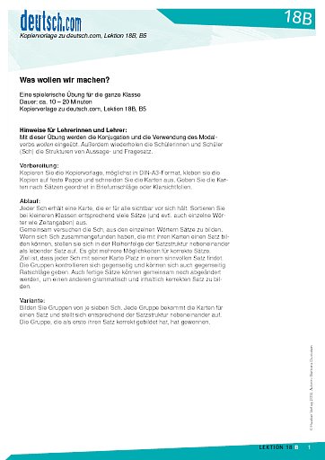 Was wollen wir machen?