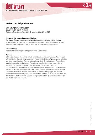 Verben mit Präpositionen