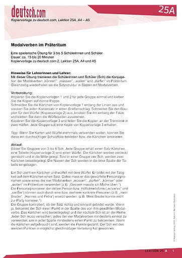 Modalverben im Präteritum