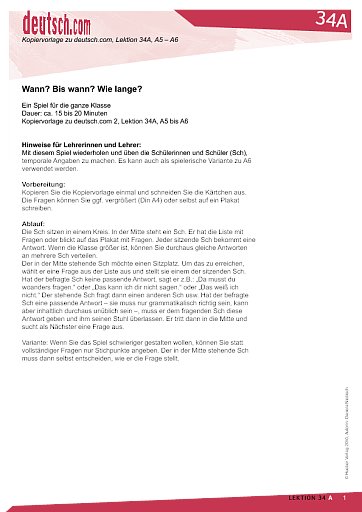 Wann? Bis wann? Wie lange? 